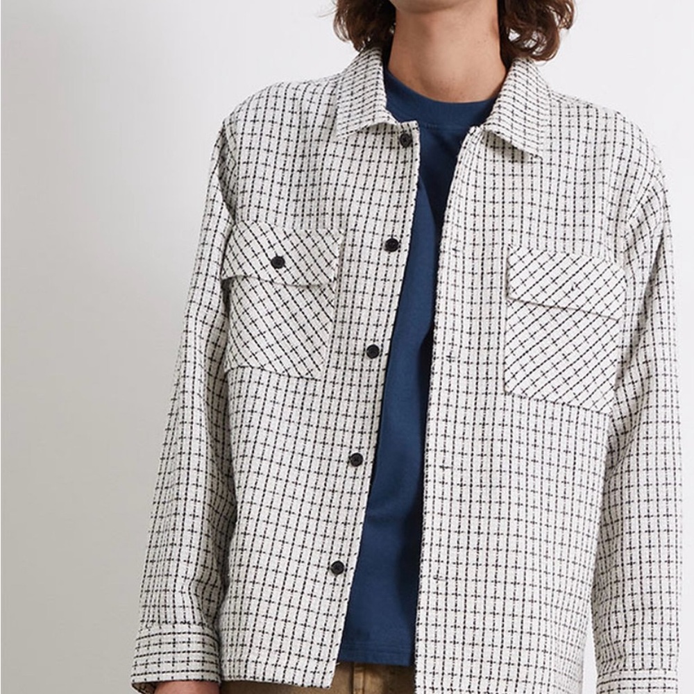 PacSun Black and White Patterned Shirt Jacket